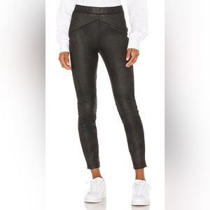Free People Size Small Midnight Vegan Suede Skin Pants